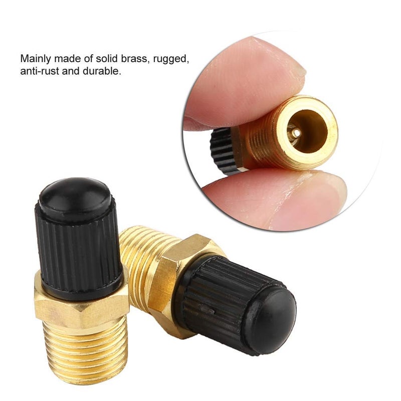 KIMISS Schrader Valve, 2Pcs 1/8" NPT MPT Brass Air Compressor Tank Fill Valve Relief Valve - Image 2